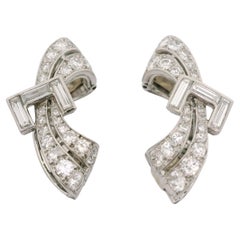 Art Déco 1 carat diamond clips (pair)