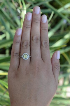 Antique Art Deco 1 Carat Yellow Diamond Engagement Ring