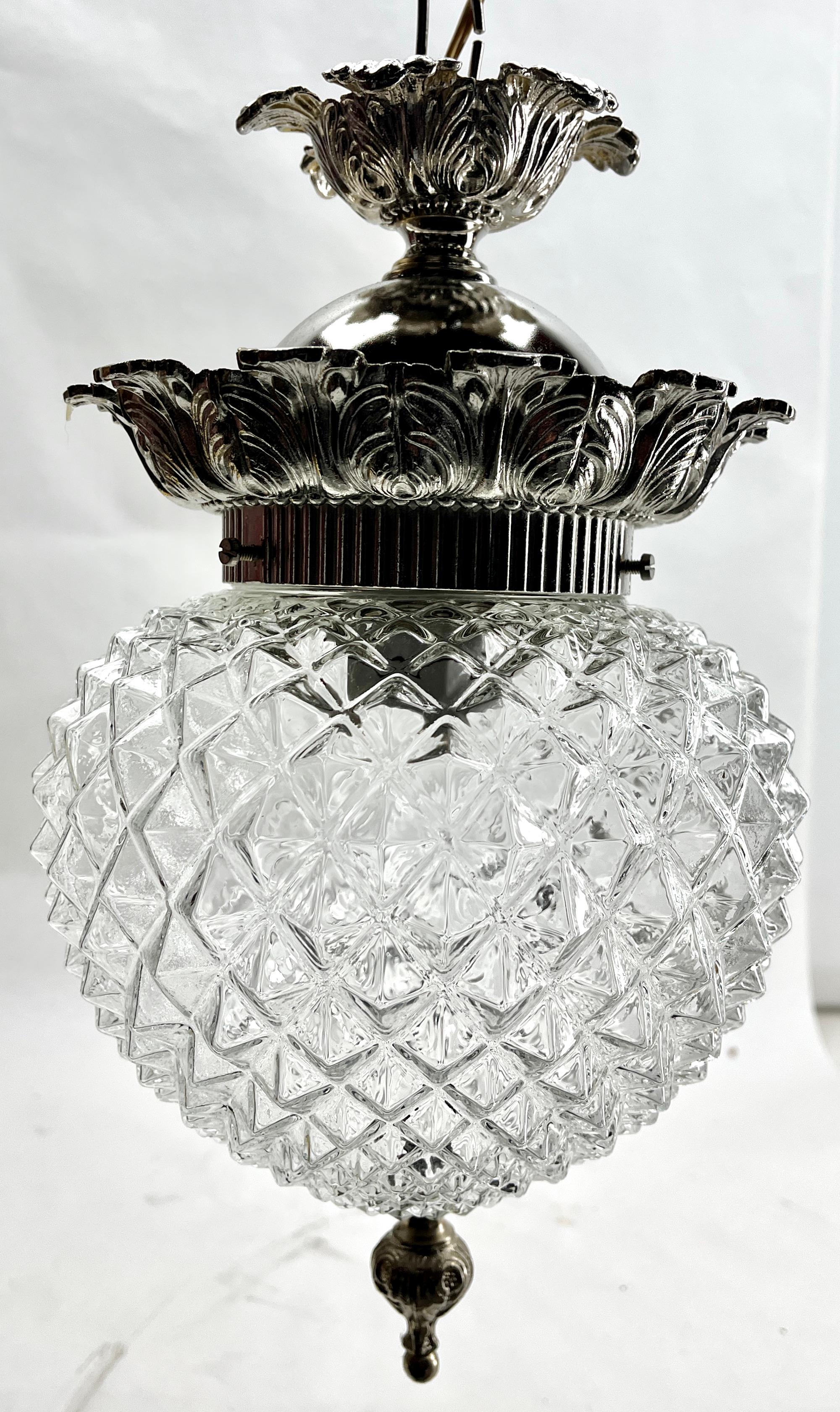 Art Deco 1 Ceiling Lamp, Scailmont Belgium Glass Shade, 1930s For Sale 3