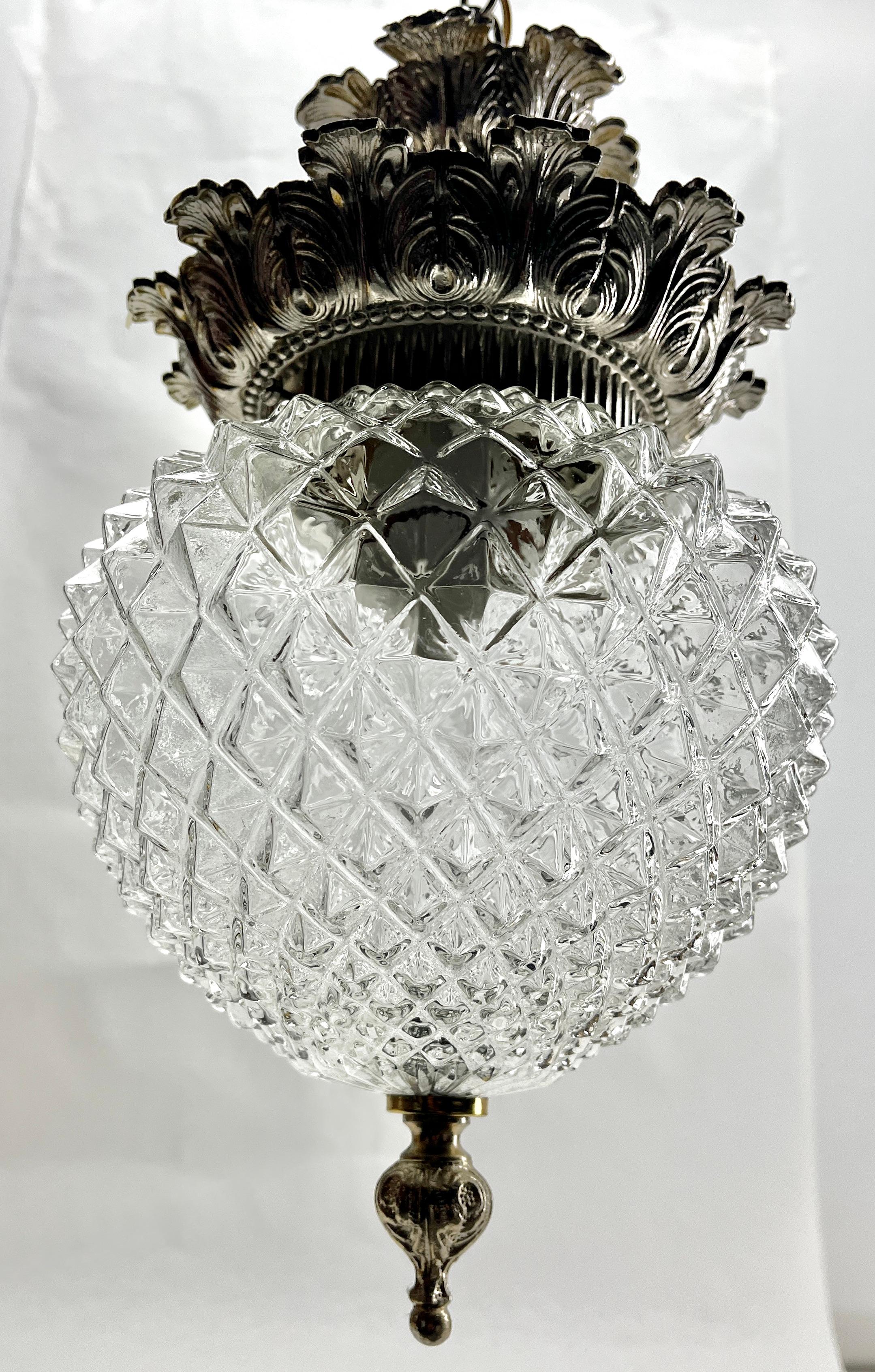Art Deco 1 Ceiling Lamp, Scailmont Belgium Glass Shade, 1930s For Sale 4