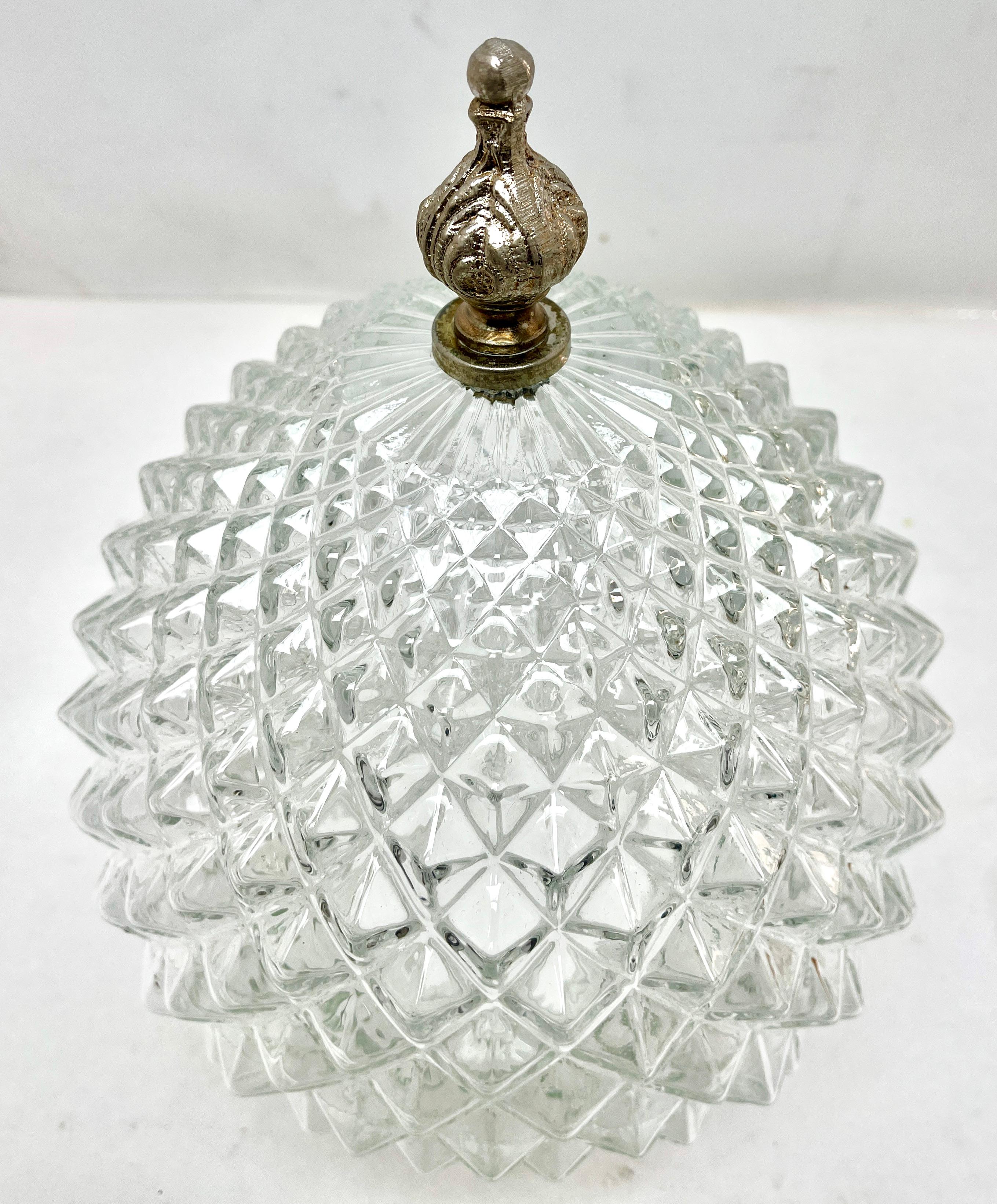Hand-Crafted Art Deco 1 Ceiling Lamp, Scailmont Belgium Glass Shade, 1930s For Sale