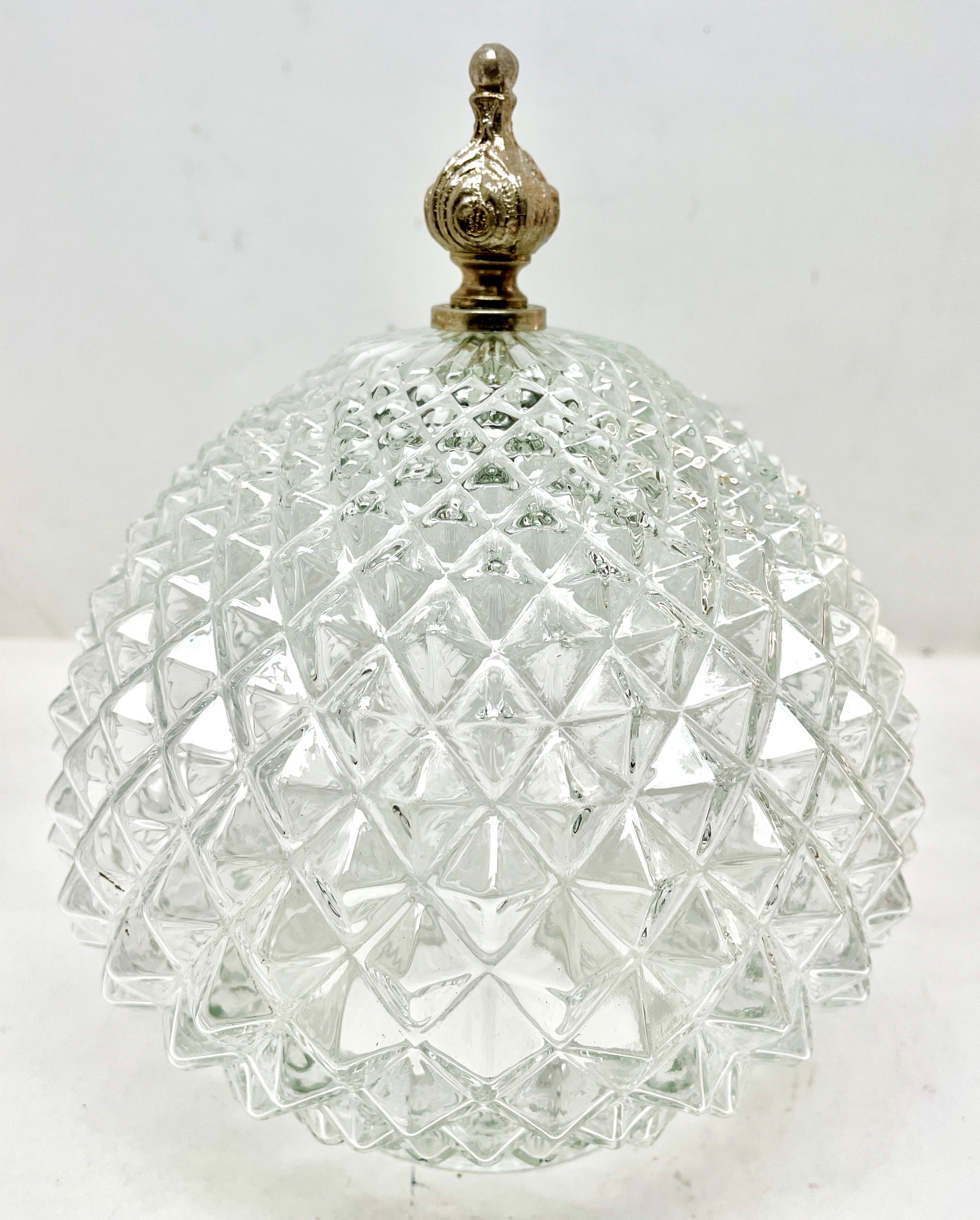 Art Deco 1 Ceiling Lamp, Scailmont Belgium Glass Shade, 1930s For Sale 1