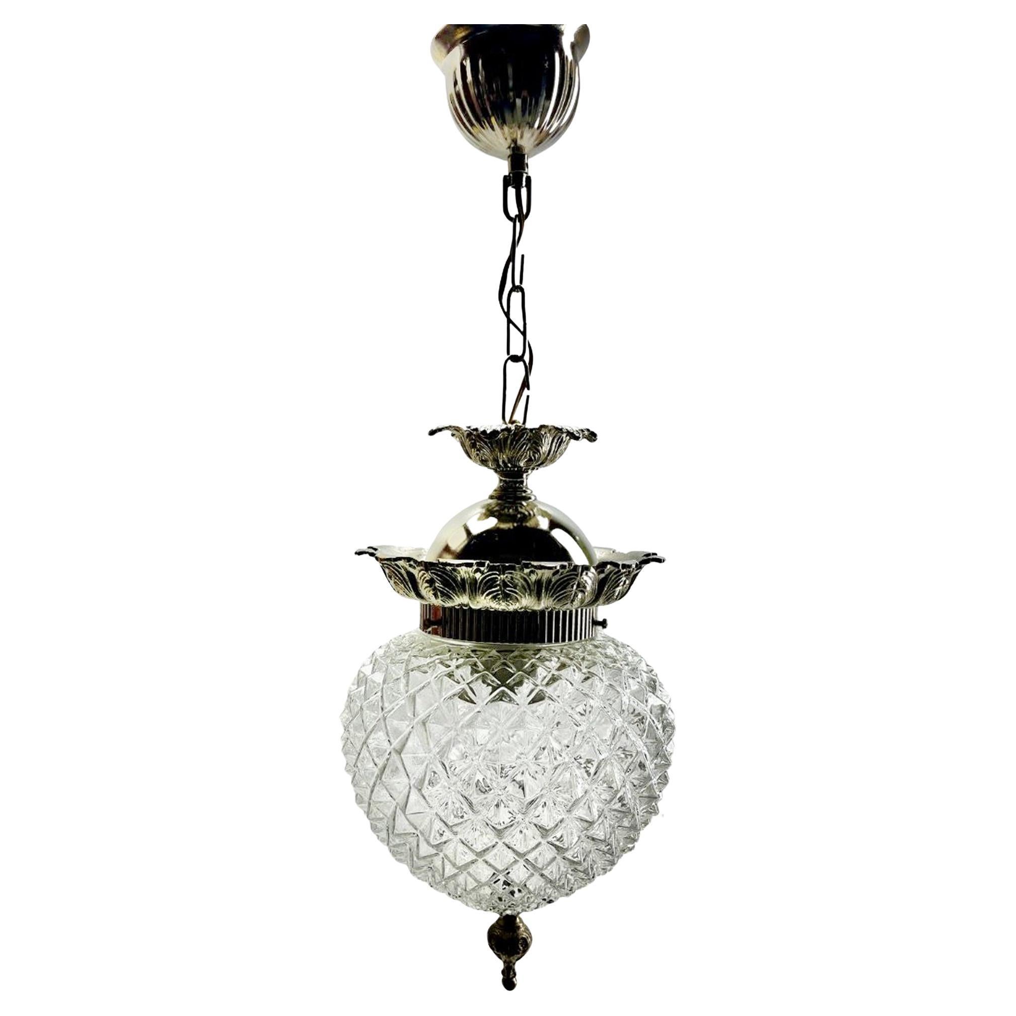 Art Deco 1 Ceiling Lamp, Scailmont Belgium Glass Shade, 1930s For Sale