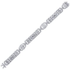 Art Deco 10 Carat Diamond and Platinum Bracelet