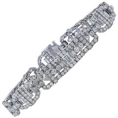 Art Deco 10 Carat Diamond and Platinum Bracelet