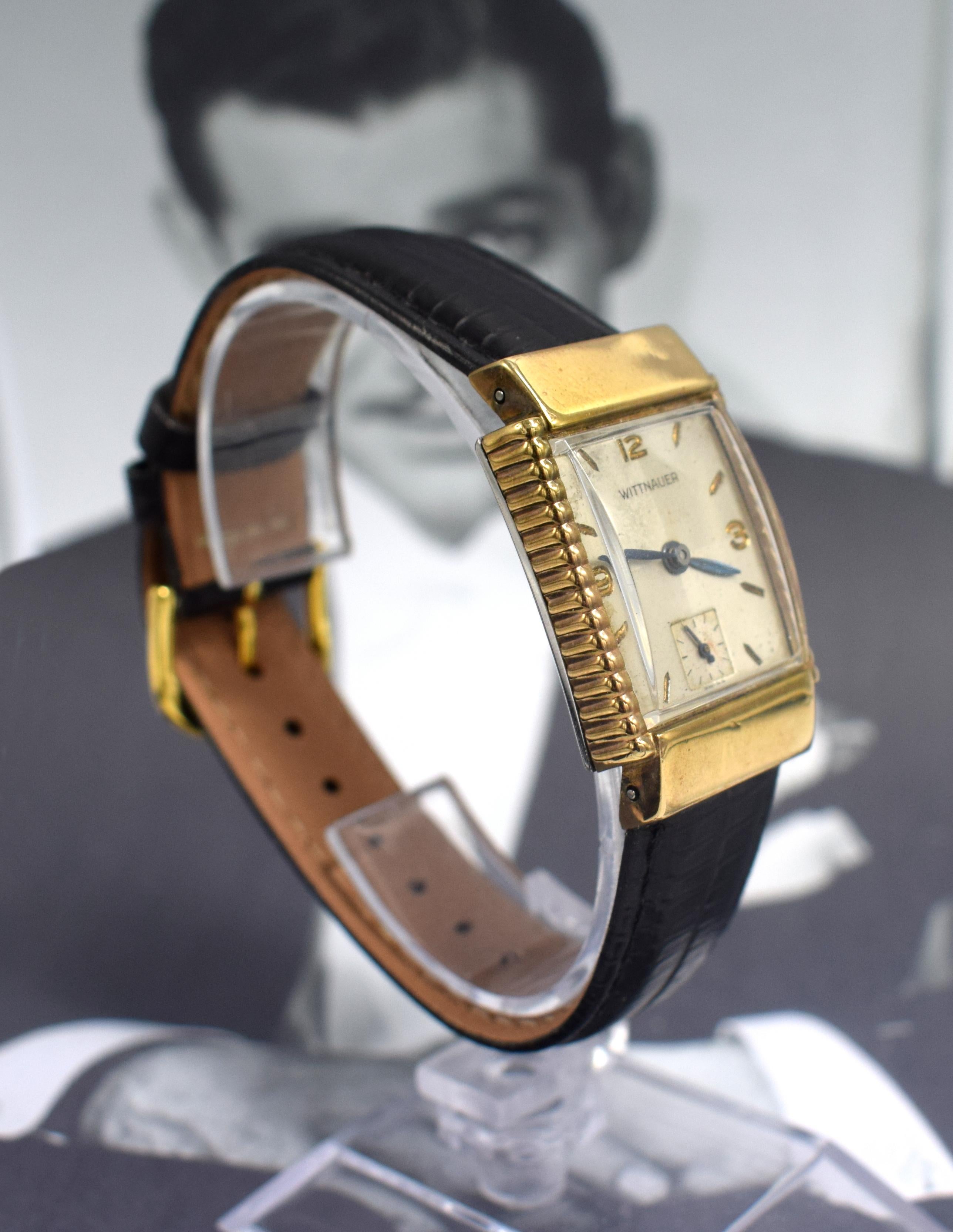 Art Deco 10 Karat Gold Filled Wittnauer Gents Wristwatch 1