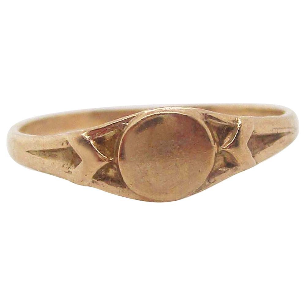 Art Deco 10 Karat Yellow Gold Baby Ring No Monogram