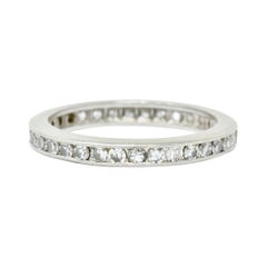 Art Deco 1.00 Carat Diamond Platinum Channel Eternity Band Ring