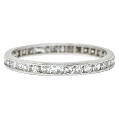 Art Deco 1.00 Carat Diamond Platinum Eternity Band Ring