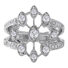 Art Deco Style 1.00 Carat Diamond Ring in 14 Karat White Gold for Her