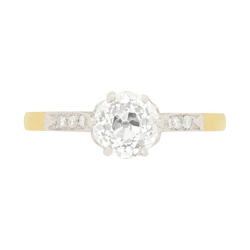 Art Deco 1.00 Carat Diamond Solitaire Engagement Ring, circa 1930s