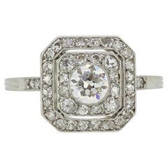 Bague cible Art déco avec diamants de 1,00 carat