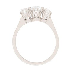 Art Deco 1.00 Carat Diamond Three-Stone Engagement Ring, circa 1920s