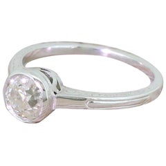 Antique Art Deco 1.00 Carat Old Cut Diamond Engagement Ring