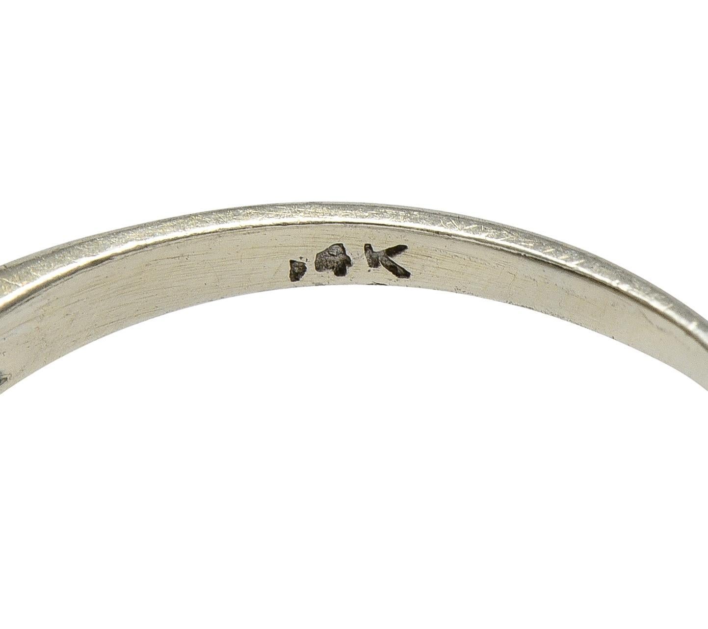 Art Deco 1,00 CTW Diamant 14 Karat Weißgold Vintage Cluster Dinner-Ring für Damen oder Herren im Angebot