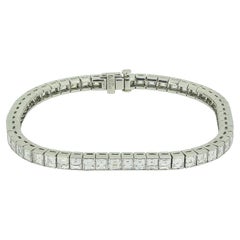 Art Deco 10.00 Carat Carre Cut Diamond Line Bracelet