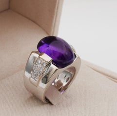 Art Deco 10.00 Ct Natural Amethyst Diamond 18 KT Ring