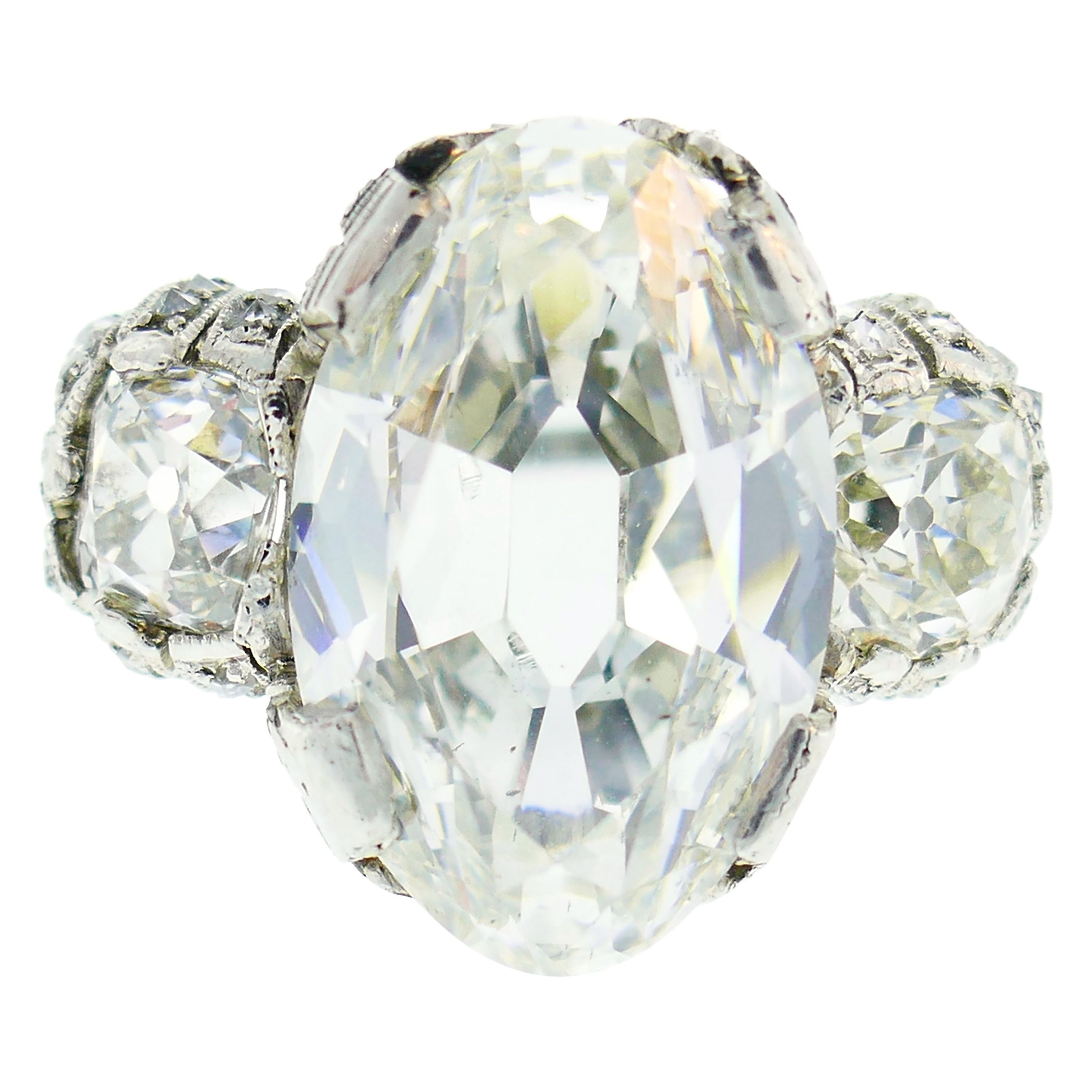 Art Deco 10.03 Carat Diamond GIA Platinum Ring