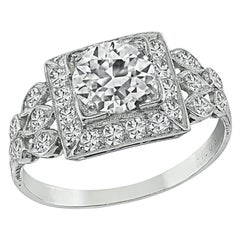 Anillo de compromiso de diamantes Art Decó 1,00 ct