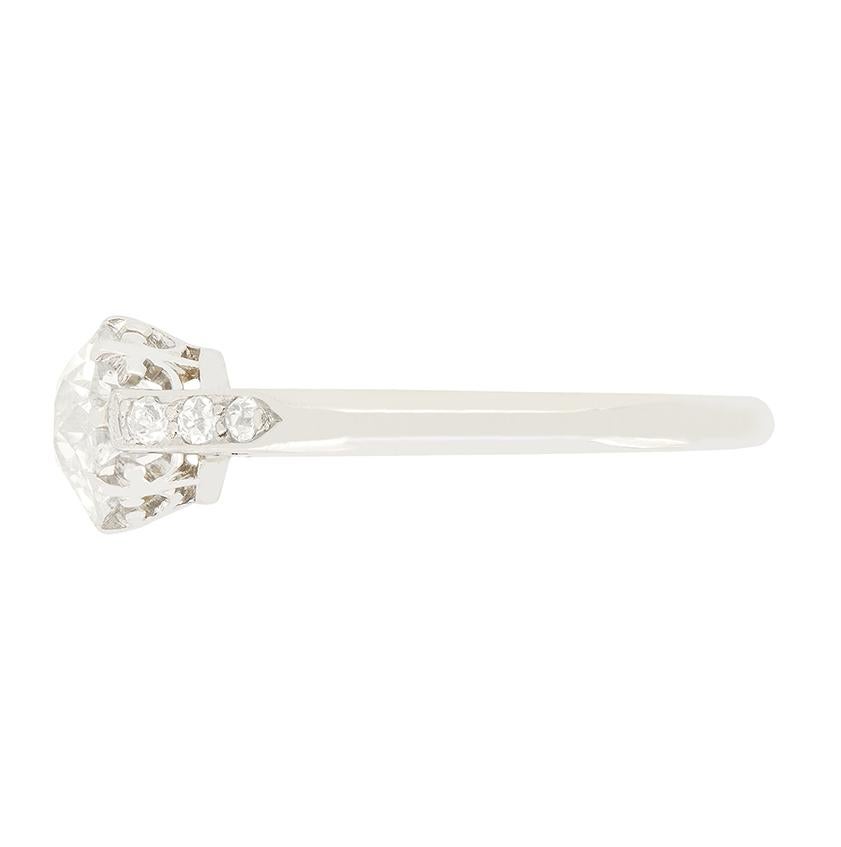 Old European Cut Art Deco 1.00ct Diamond Solitaire Ring, c.1920s For Sale