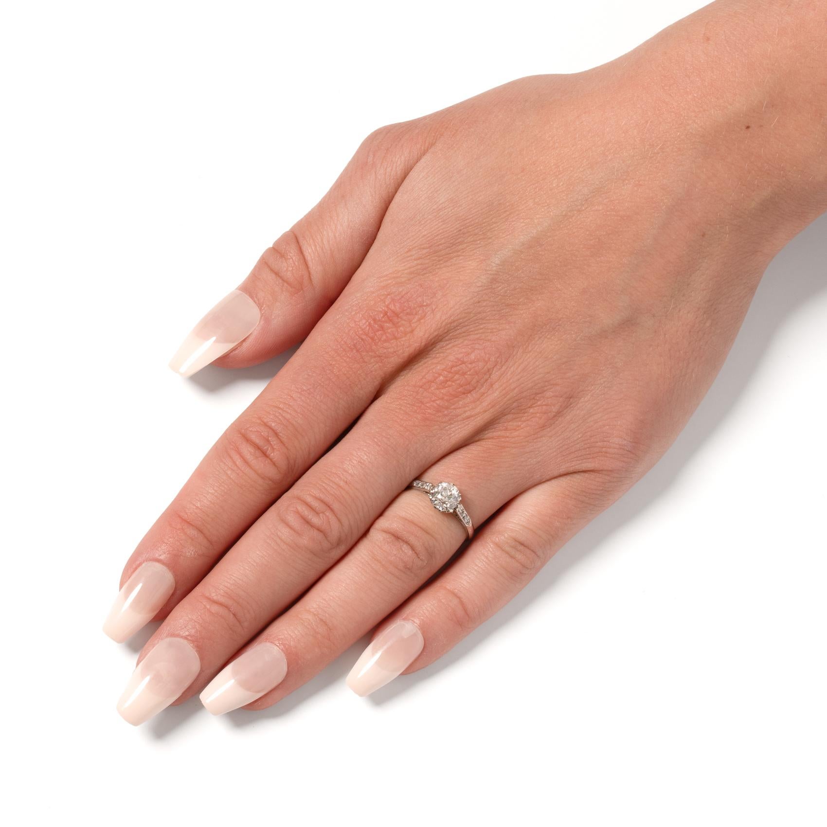 Art Deco 1.00ct Diamond Solitaire Ring, c.1920s In Good Condition For Sale In London, GB