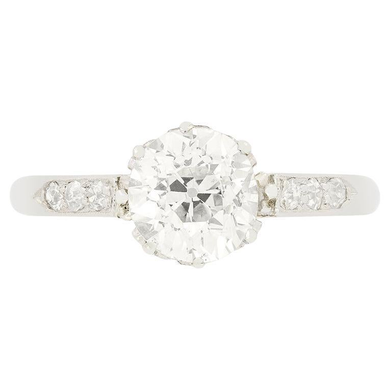 Art Deco 1.00ct Diamond Solitaire Ring, c.1920s For Sale