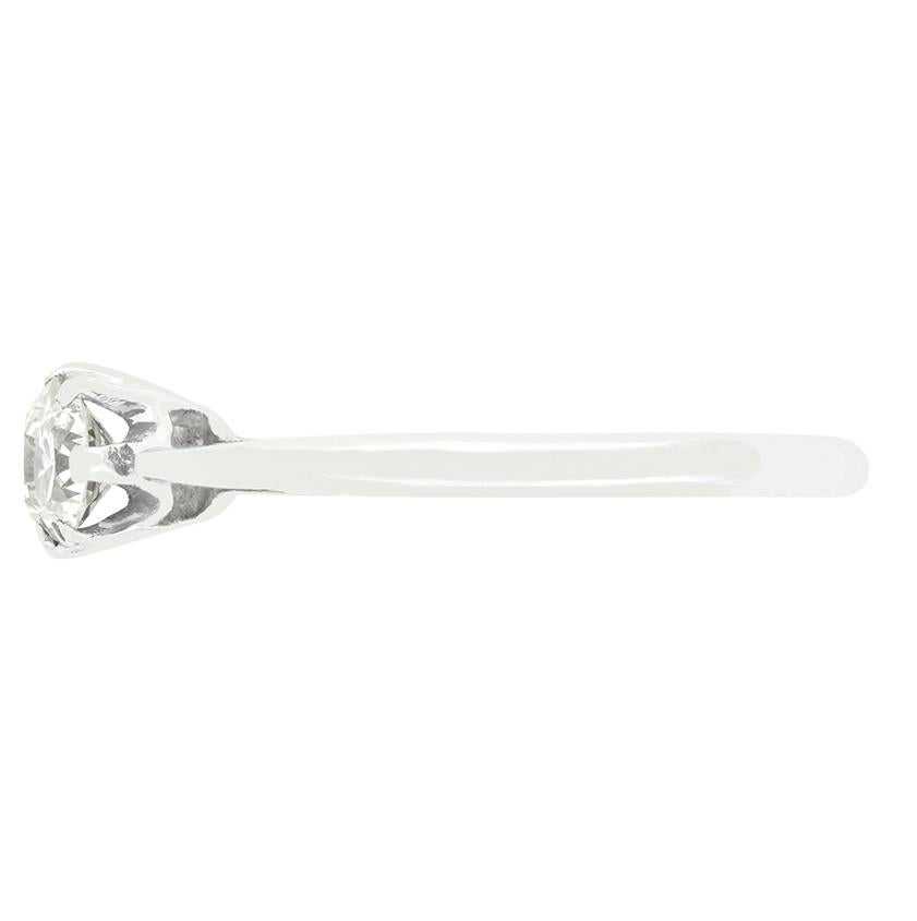 Art Déco Anello a trilogia di diamanti Art Deco da 1,00ct, 1920 ca. in vendita
