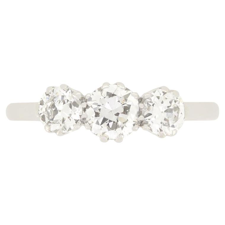 Art Deco 1.00ct Diamond Trilogy Ring, c.1920s