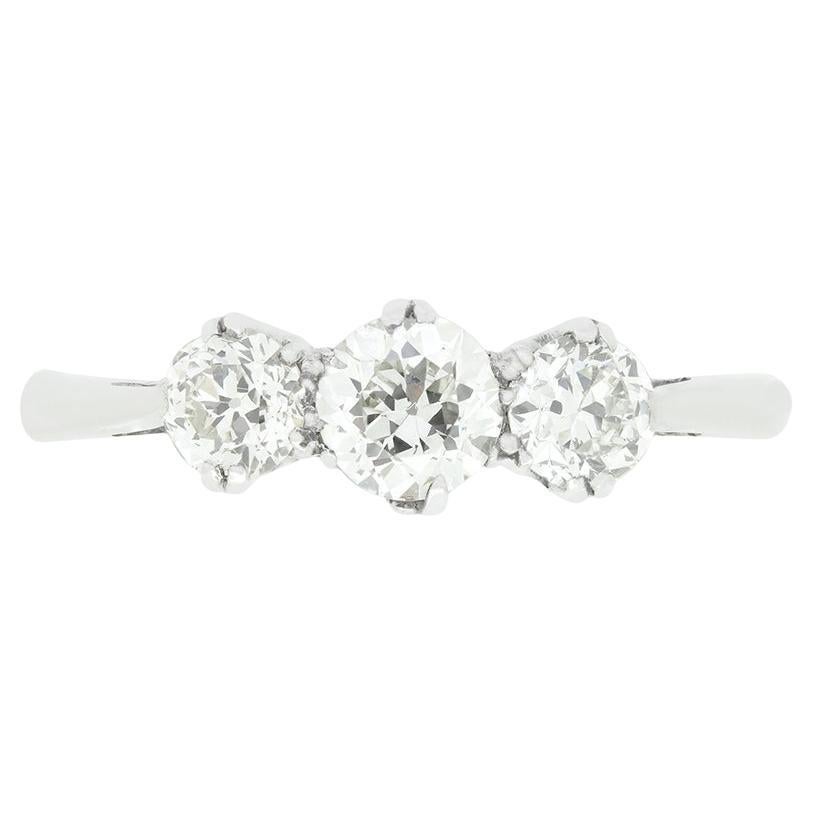 Art Deco 1.00ct Diamond Trilogy Ring, c.1920s
