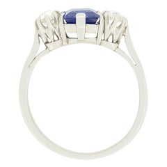 Art Deco 1.00ct Sapphire and Diamond Trilogy Ring, c.1920s