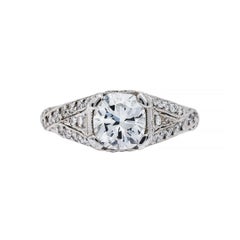 Art Deco 1.01 Carat Diamond Vintage Inspired Engagement Ring