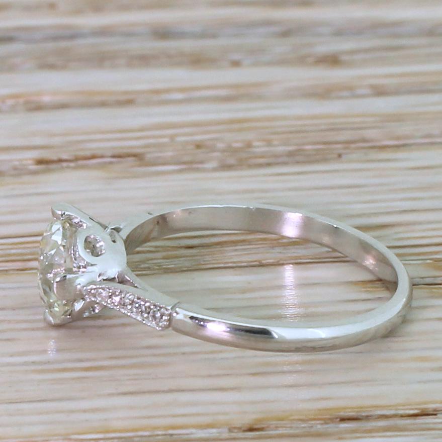 Old Mine Cut Art Deco 1.01 Carat Old Cut Diamond Platinum Engagement Ring