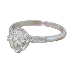 Art Deco 1.01 Carat Old Cut Diamond Platinum Engagement Ring