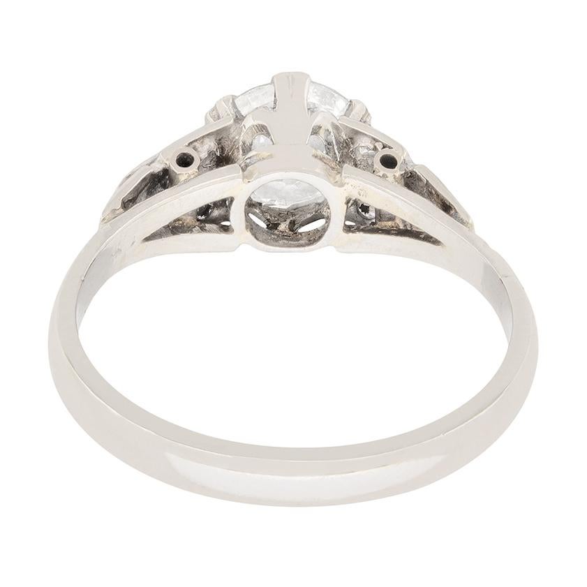 Old Mine Cut Art Deco 1.01ct Diamond Solitaire Engagement Ring, c.1920s For Sale