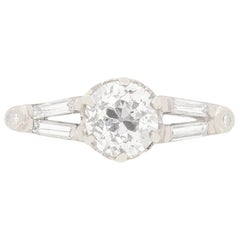 Antique Art Deco 1.01 Carat Diamond Solitaire Engagement Ring, circa 1920s