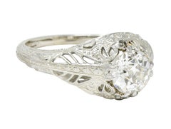 Art Deco 1.02 Carat Diamond 18 Karat White Gold Engagement Ring