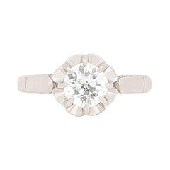 Antique Art Deco 1.02 Carat Diamond Solitaire Engagement Ring, circa 1920s