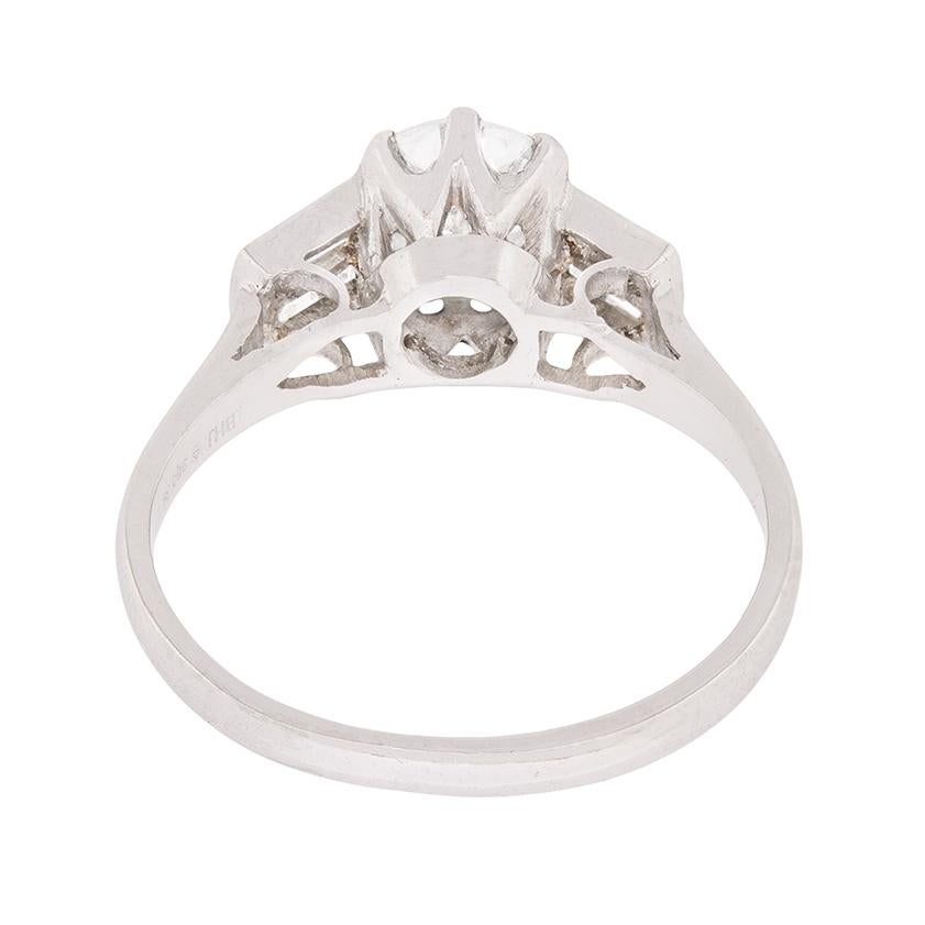 Women's or Men's Art Deco 1.02 Carat Diamond Solitaire Engagement Ring, circa 1920s