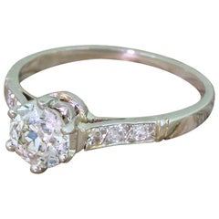 Art Deco 1.02 Carat Old European Cut Diamond Engagement Ring, circa 1930