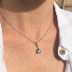 Art Deco 1.02 Carat Old European Cut Diamond Platinum Pendant