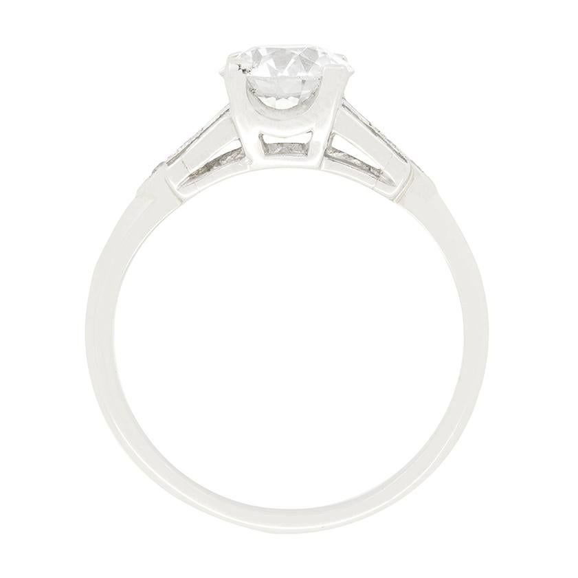 Old Mine Cut Art Deco 1.02ct Diamond Solitaire Ring, c.1920s For Sale