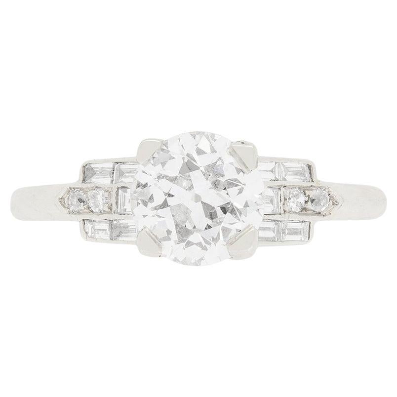 Art Deco 1.02ct Diamond Solitaire Ring, c.1920s For Sale