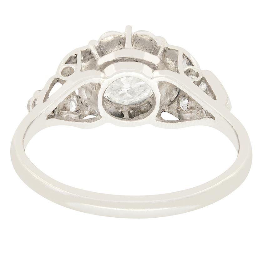 Art Deco 1,03 Karat Diamant Solitär Ring, circa 1920er Jahre (Alteuropäischer Brillantschliff) im Angebot