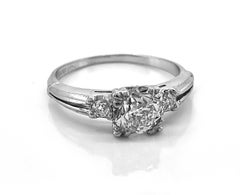 Art Deco 1.04 Carat Diamond Platinum Engagement Ring
