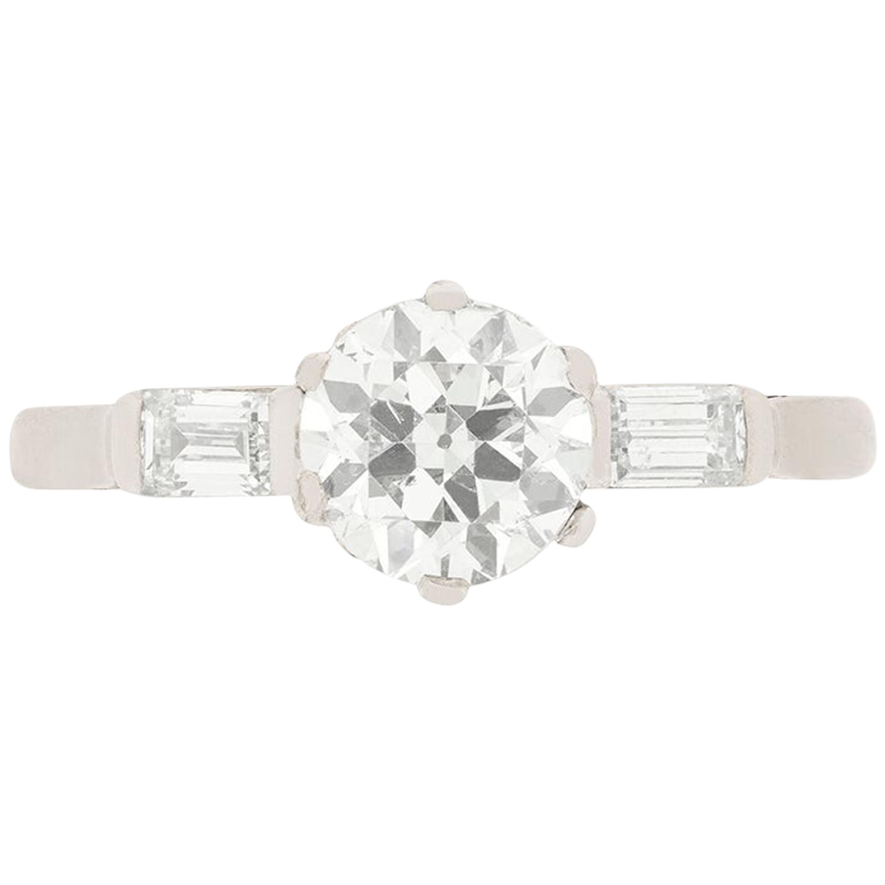 Art Deco 1.04 Carat Diamond Engagement Ring, circa 1920s For Sale