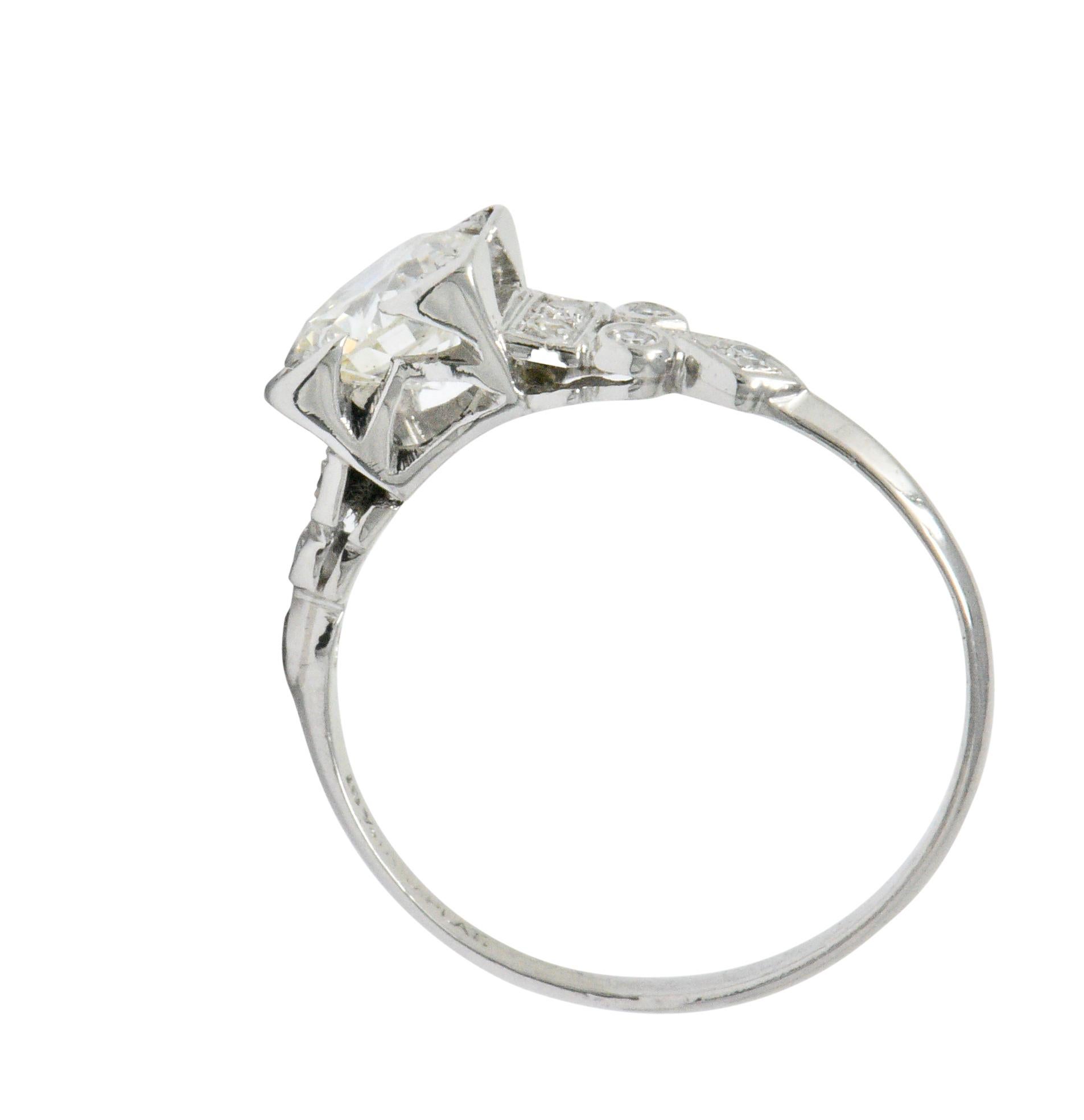 Art Deco 1.05 Carat Diamond Platinum Engagement Ring GIA 1