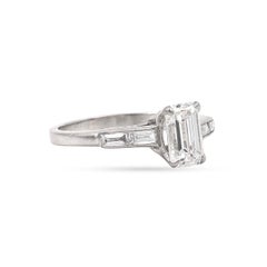 Art Deco 1.05 Carat GIA Certified G/VS1 Emerald Cut Diamond Engagement Ring