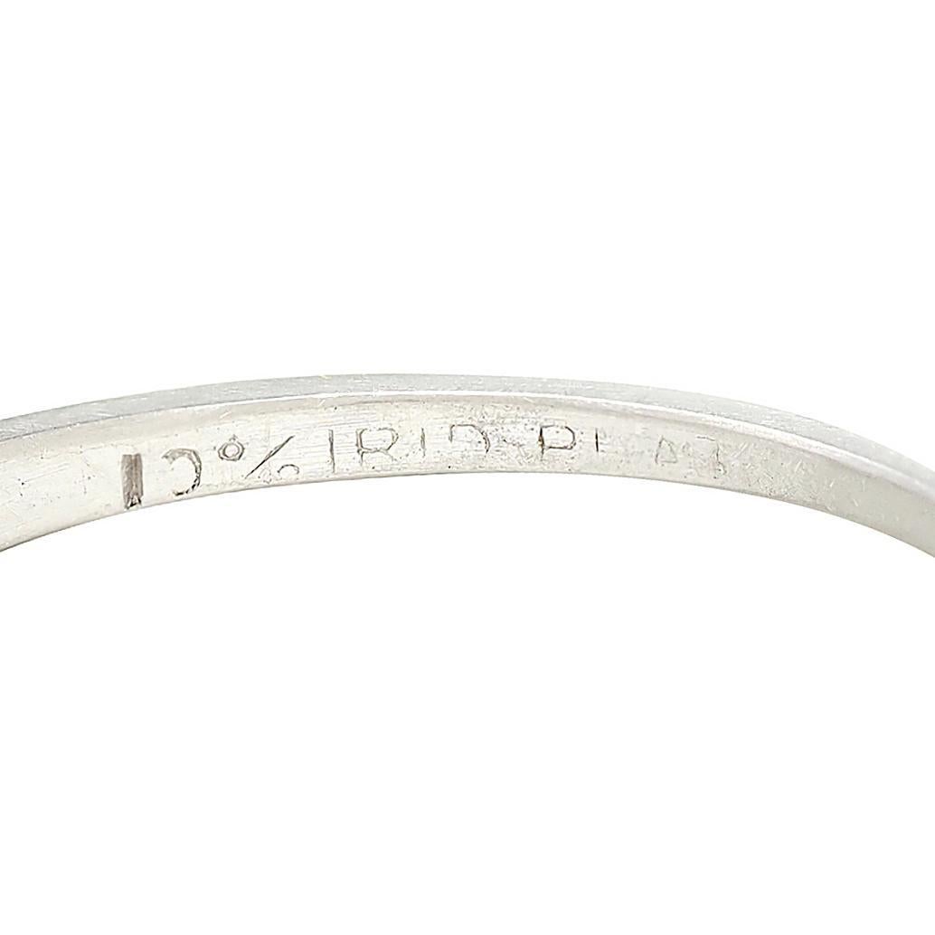 Anello di fidanzamento Art Deco con diamante europeo antico da 1.05 CTW e platino con foglie vintage in vendita 1