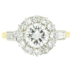 Art Deco 1.05ct Diamond Cluster Ring, c.1930s