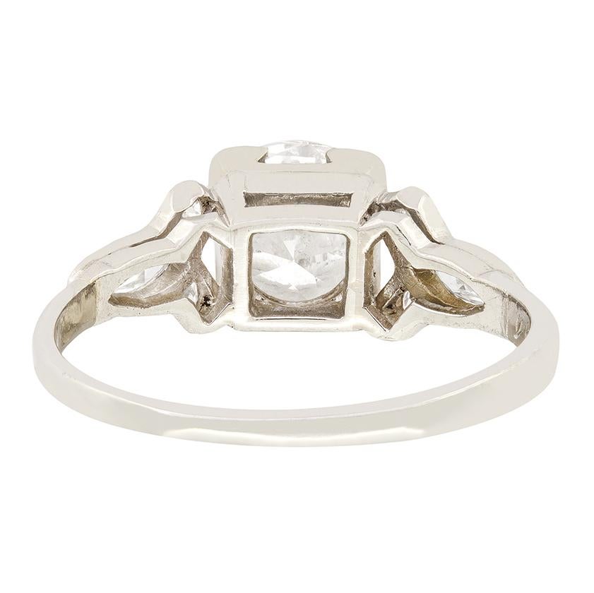 Art Deco 1,05 Karat Diamant Solitär-Ring, ca. 1930er Jahre (Alteuropäischer Schliff) im Angebot